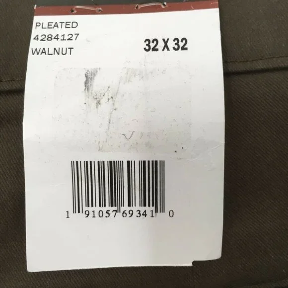 Lee Mens Chino Pants Brown Pockets Stretch Pleated Front Relaxed Fit 32 x 32 New - Picture 7 of 7